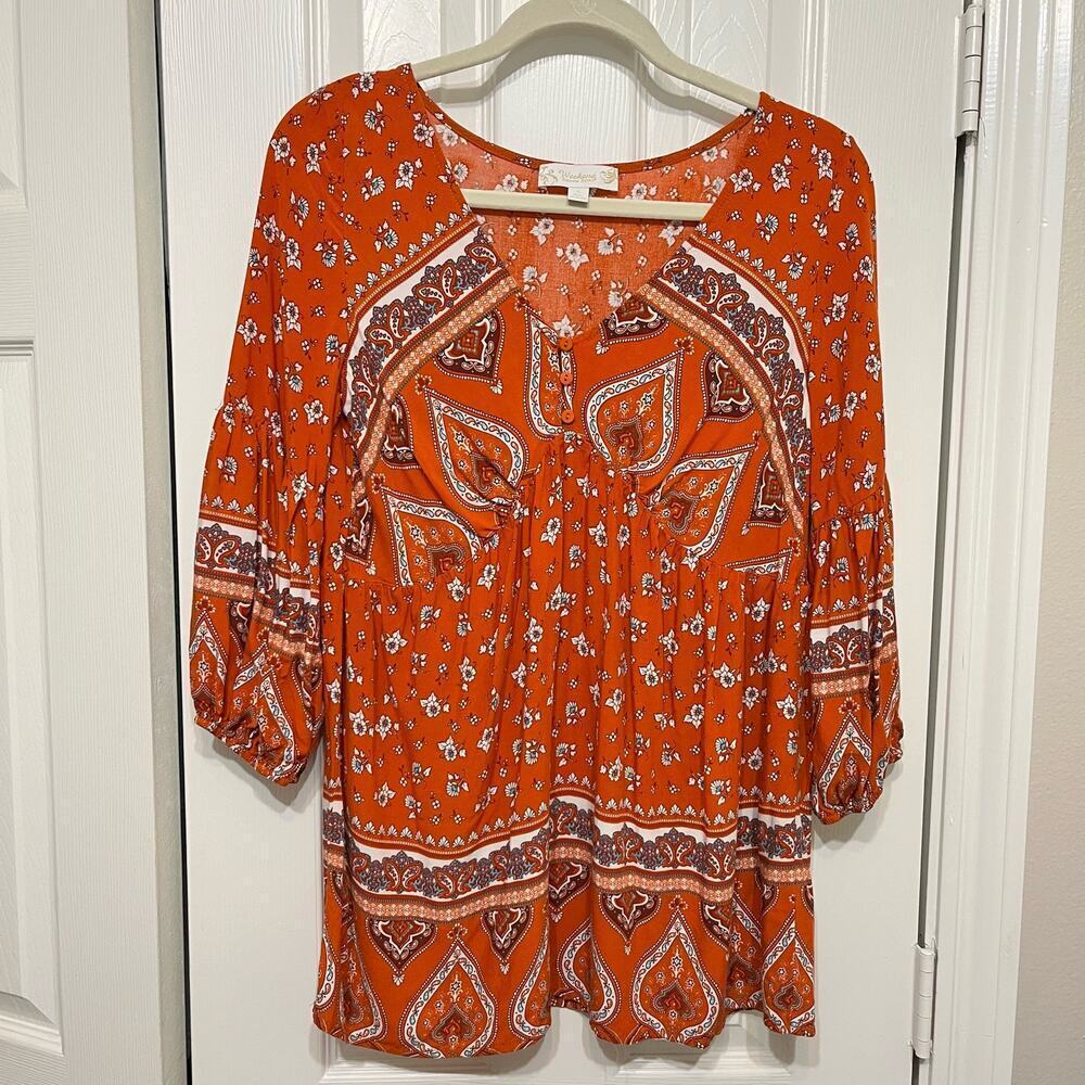 Weekend by Suzanne Betro Tunic Small Oversized Boho‎